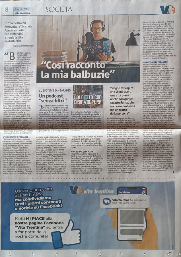 Intervista su Vita Trentina, agosto 2025. By Giovanni Melchiori.